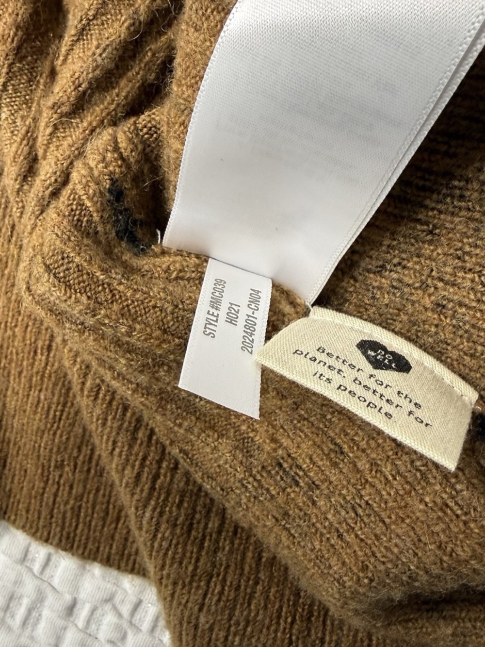 Madewelll Tigerized Cameron Ribbed Cardigan Sweater Coziest Yarn Brown Sz 2XL - Picture 13 of 13